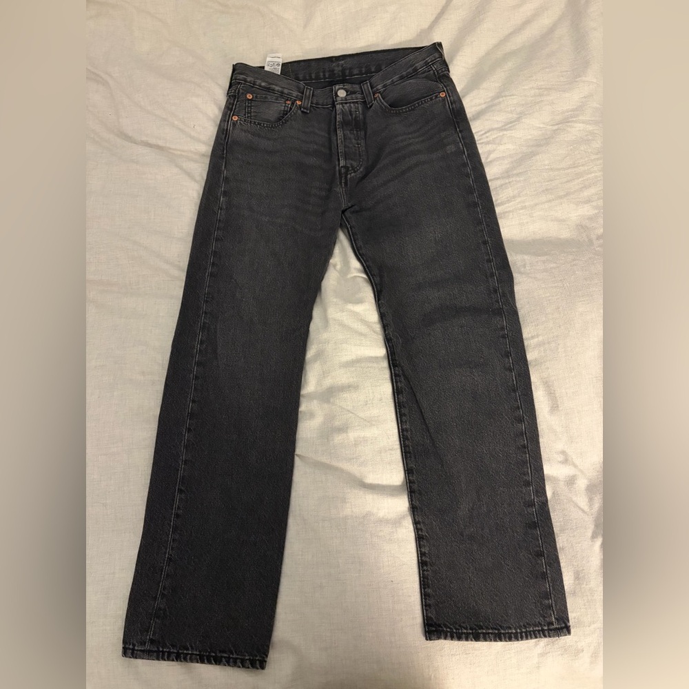 Levi's Men's 30x29 Straight Jeans in Charcoal Black